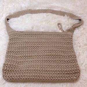 The Sak Beige Crochet Original Look Shoulder Bag Purse